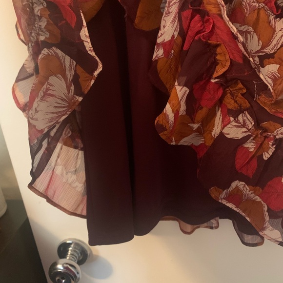 EUC MSK Ruffled Fall Floral Wedding Guest Dress Size XL - Picture 7 of 15